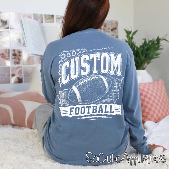 CUSTOM MASCOT football leopard & burlap