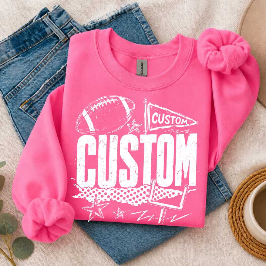 CUSTOM MASCOT football dots and stripes