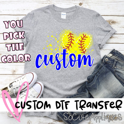 Softball messy heart