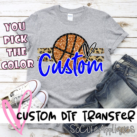 Glitter Basketball on Leopard stripes