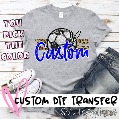 Glitter Soccer on Leopard stripes