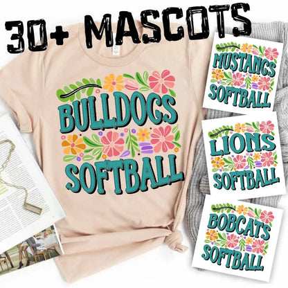 Softball Mascot Flowers