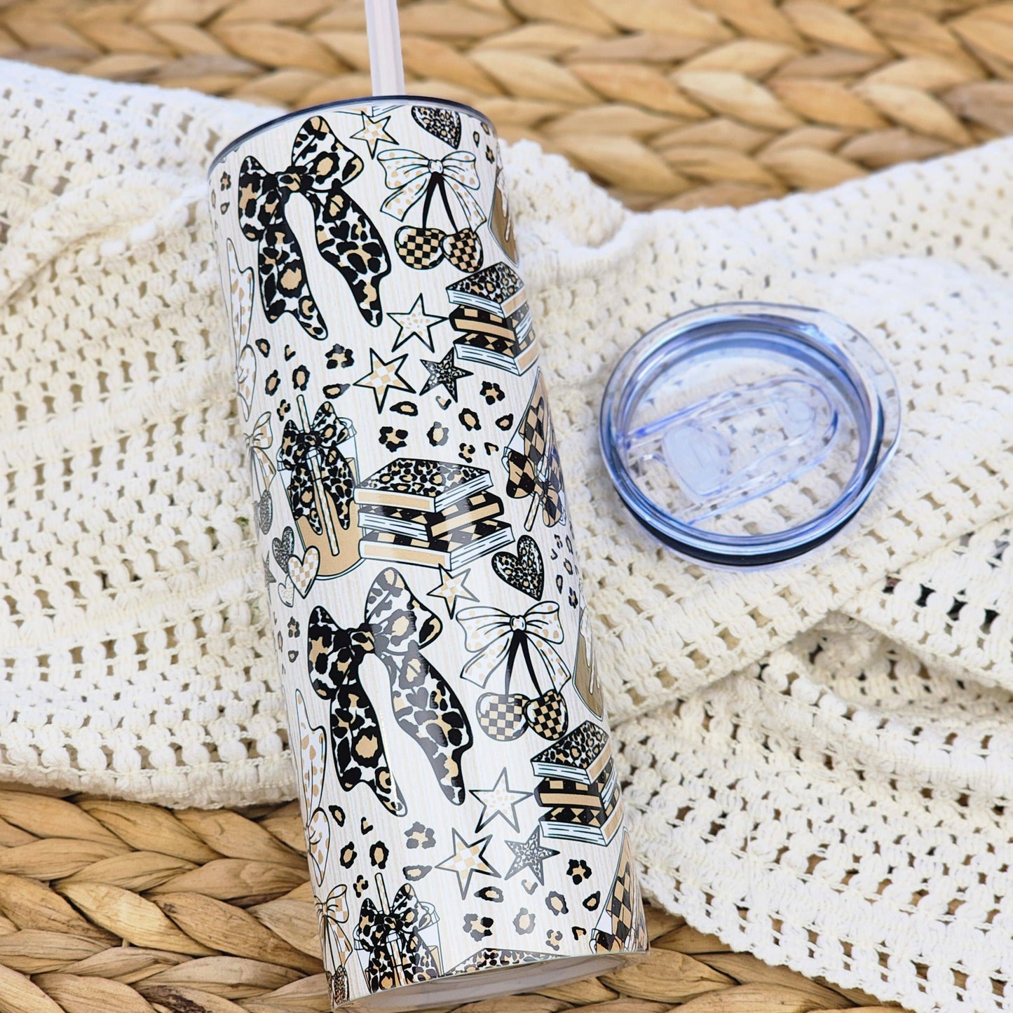 20 Ounce Tumbler - General Bookish - Leopard Luxe