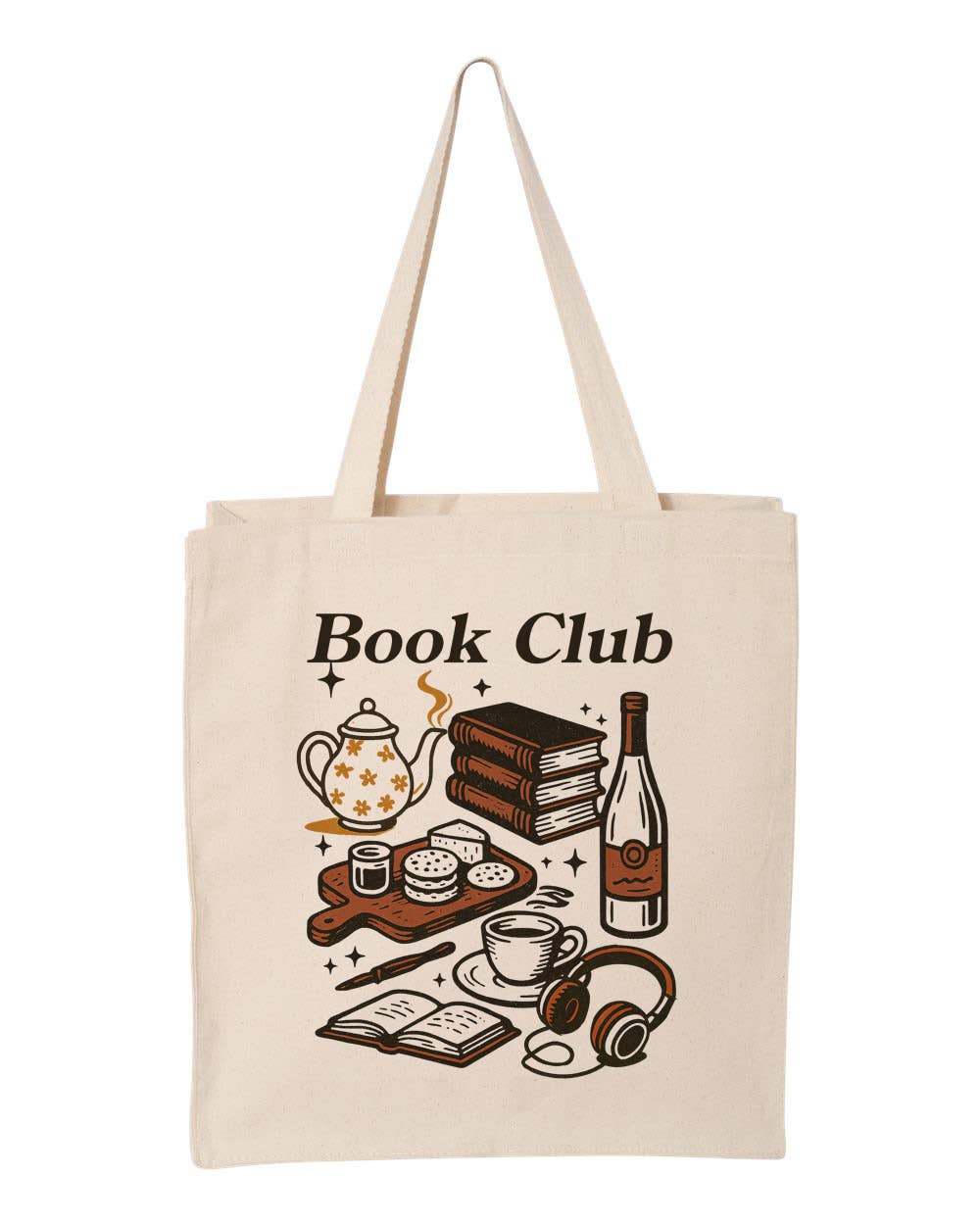 Cutesy Book Club Bookish Canvas Tote Bag