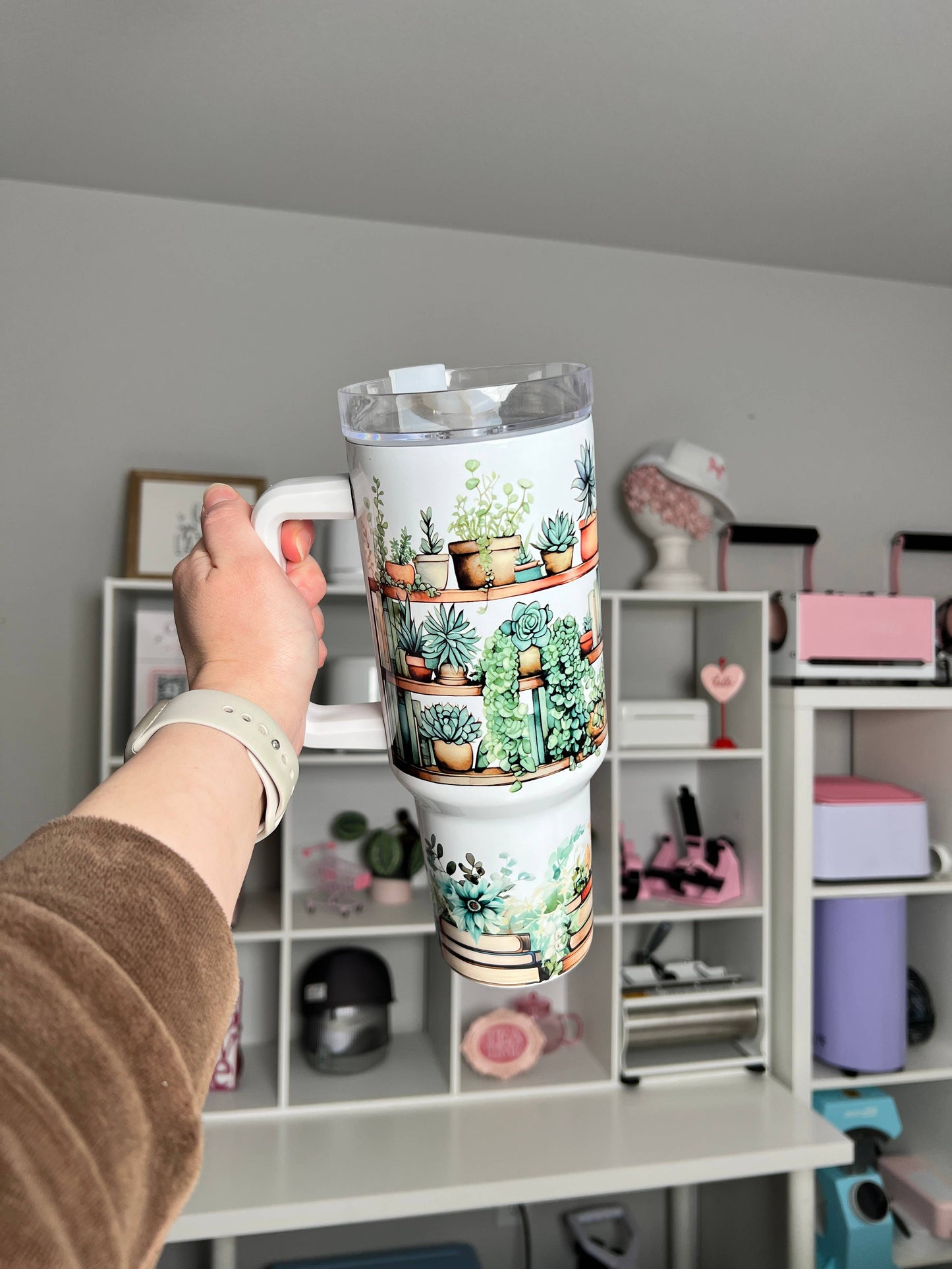 Plants and Bookshelf Vibes 40oz Tumbler Quencher