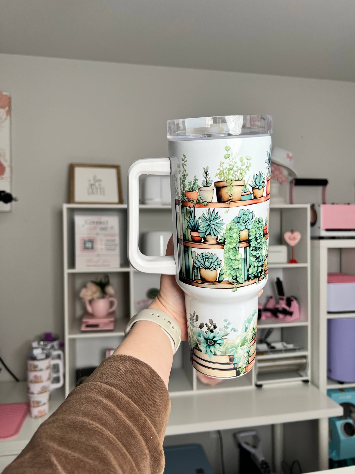Plants and Bookshelf Vibes 40oz Tumbler Quencher