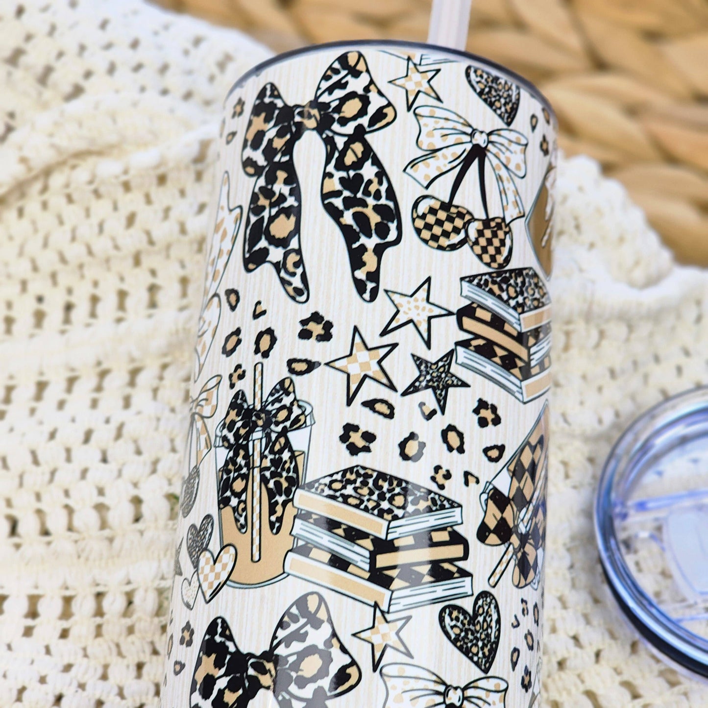 20 Ounce Tumbler - General Bookish - Leopard Luxe