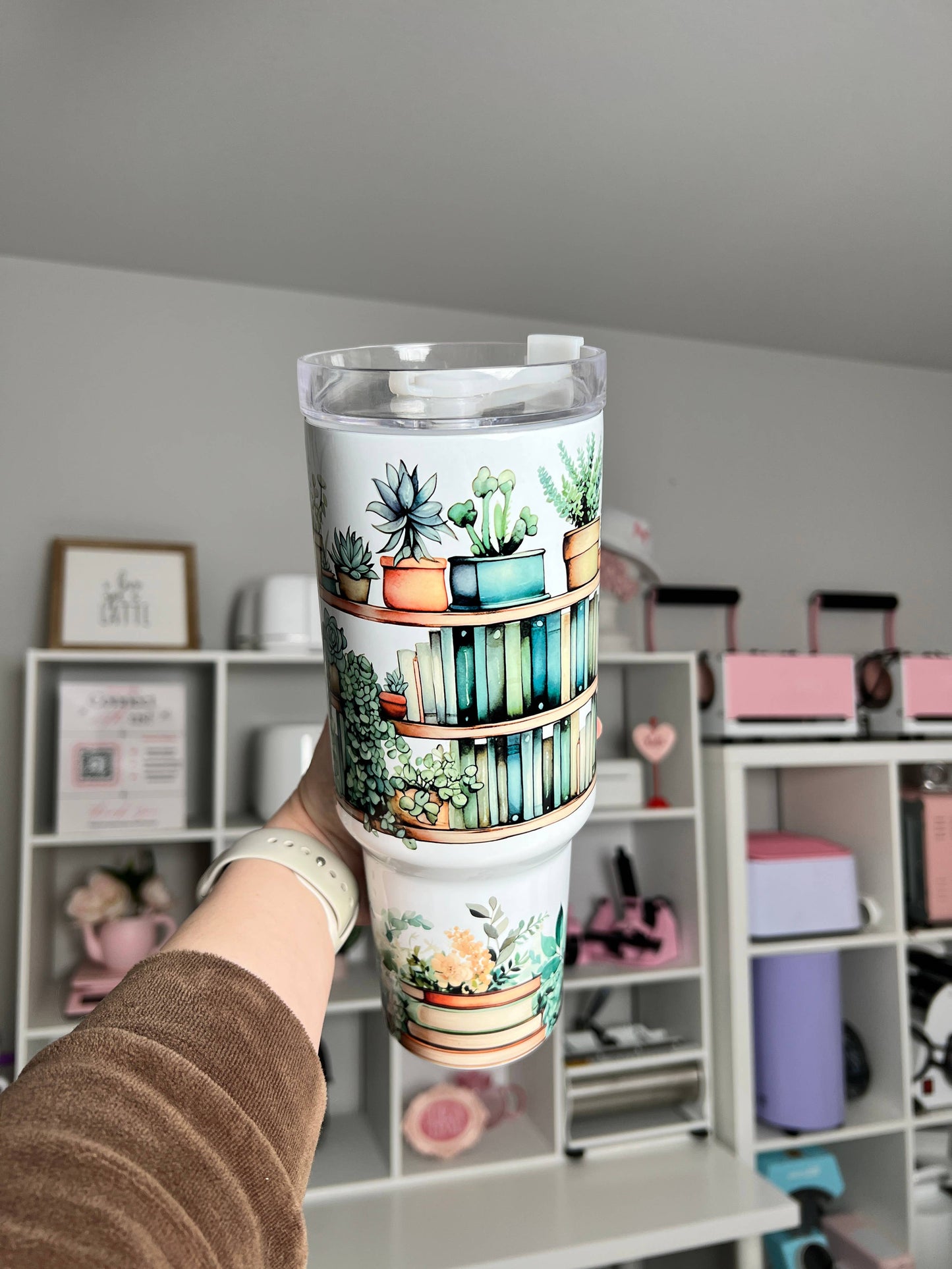 Plants and Bookshelf Vibes 40oz Tumbler Quencher