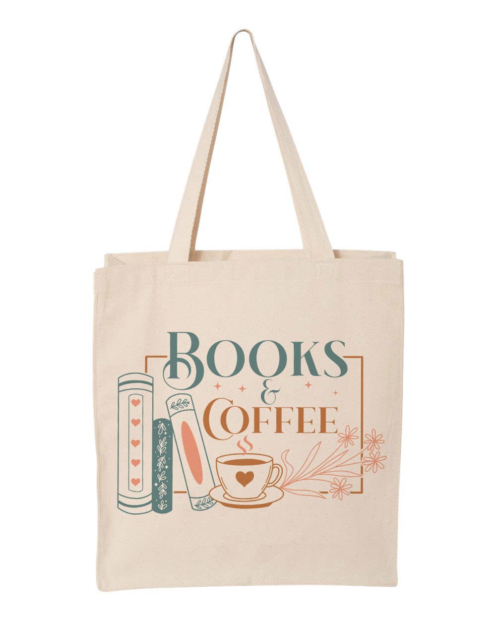 Coffee and Books Bookish Canvas Tote Bag