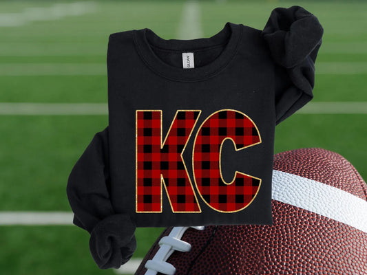 KC Buffalo Plaid Faux Glitter