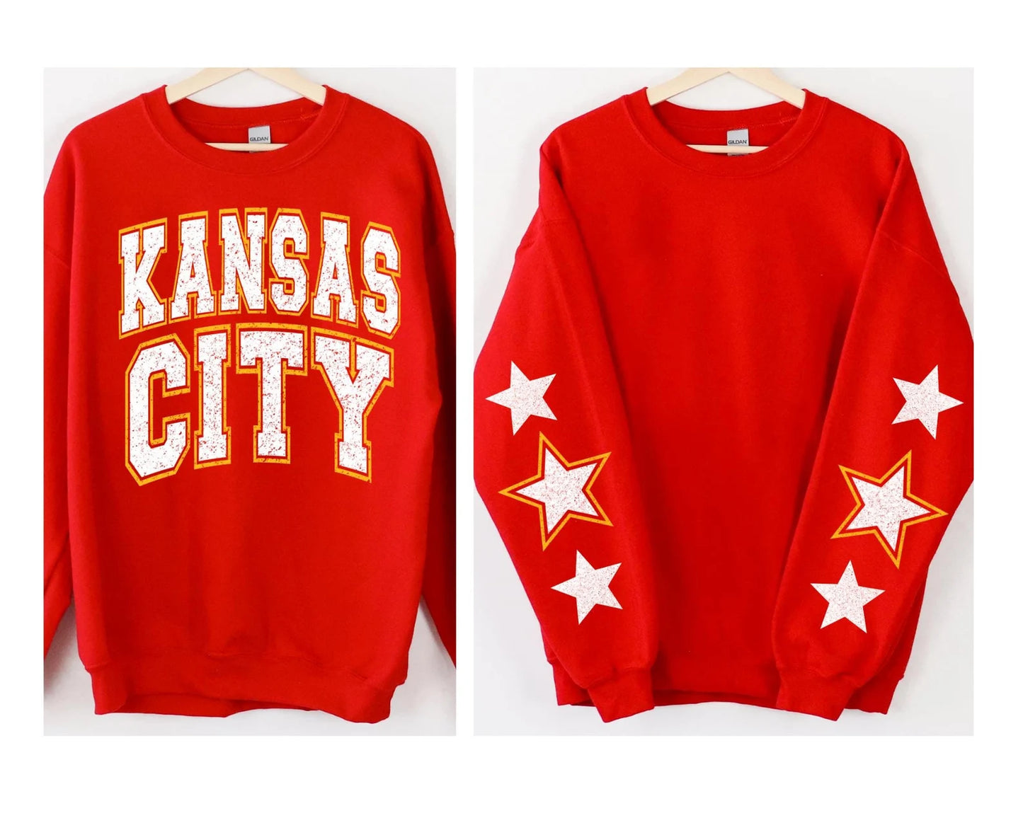 Kansas City White Gold Varsity with Star Sleeves