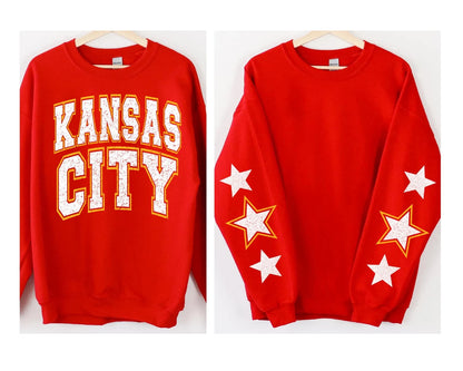 Kansas City White Gold Varsity with Star Sleeves