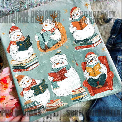 Snowman Reading Book