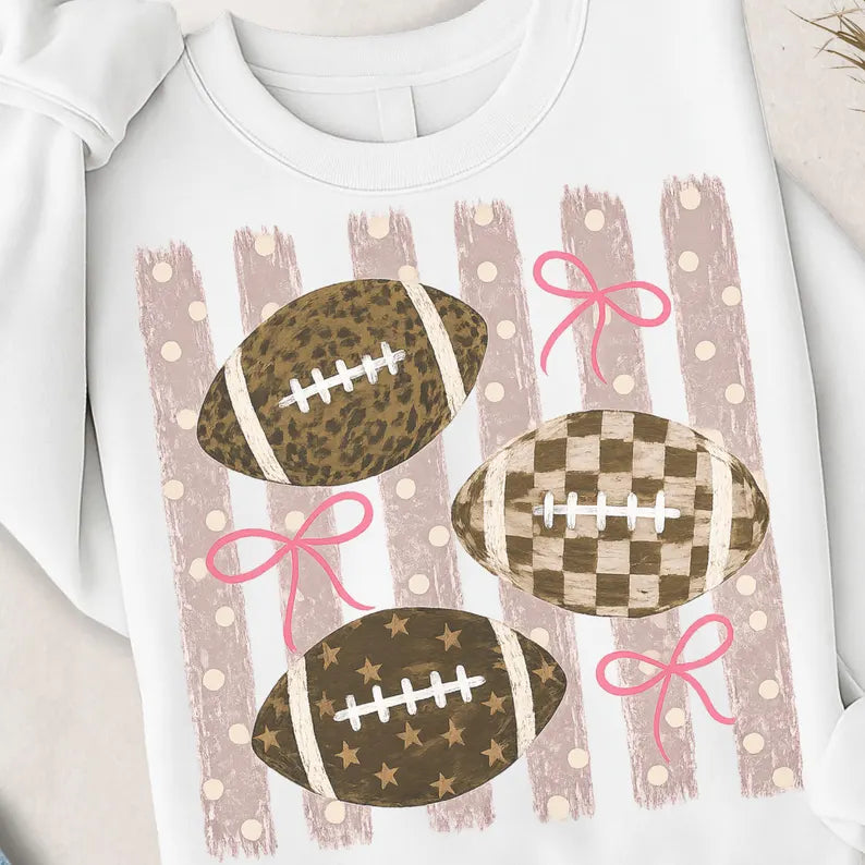 Vertical Stripes Football Bows