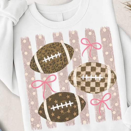 Vertical Stripes Football Bows