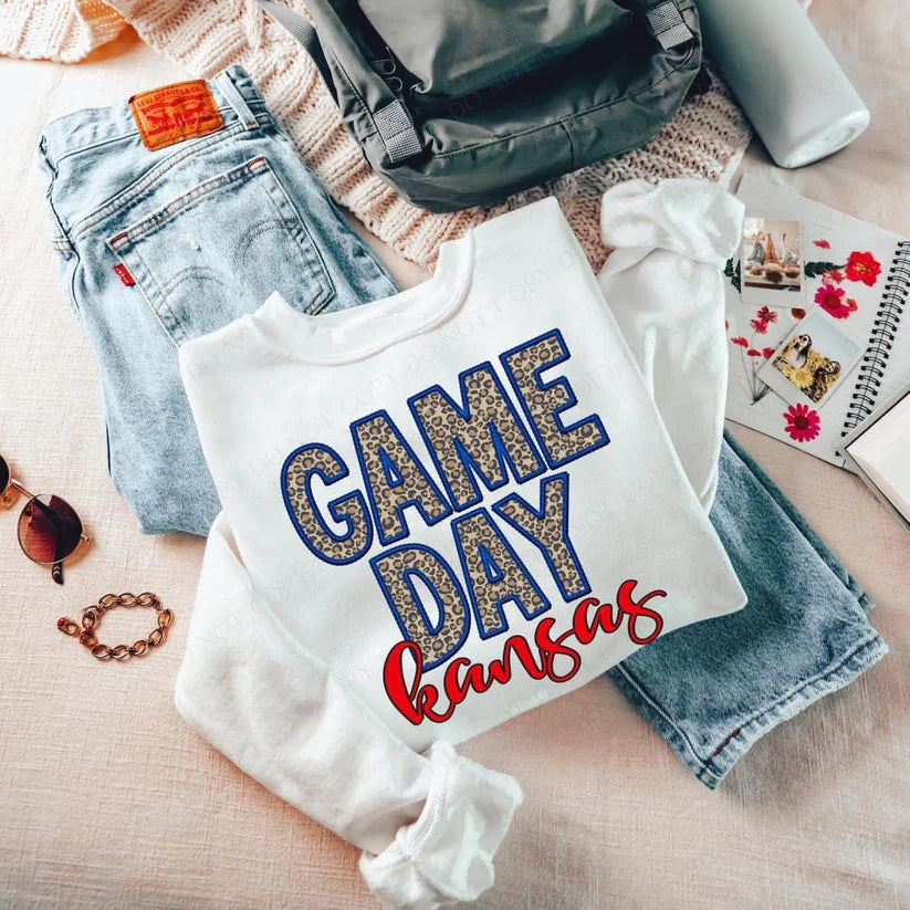 Faux Embroidery Game Day Kansas