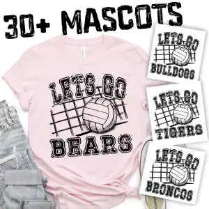 CUSTOM MASCOT Volleyball Let’s go Mascot BLACK