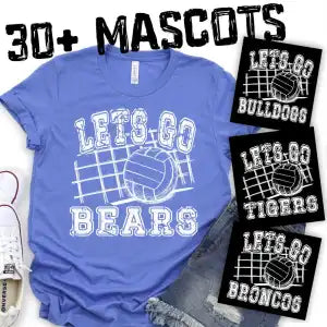 CUSTOM MASCOT Volleyball Let’s go Mascot WHITE