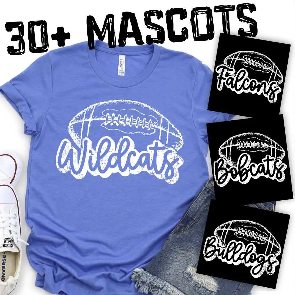 CUSTOM MASCOT Simple Football mascot script WHITE