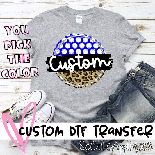 CUSTOM NAME* Polka dot & Leopard circle MASCOT