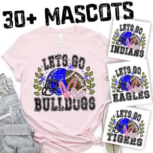 CUSTOM MASCOT Preppy football and helmet team colors