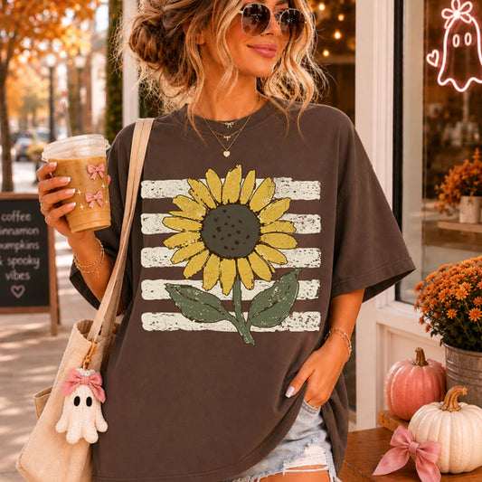 Striped Grunge Sunflower