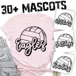 CUSTOM MASCOT Volleyball script Mascot BLACK