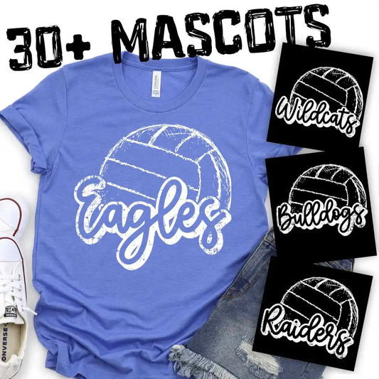 CUSTOM MASCOT Volleyball script Mascot WHITE