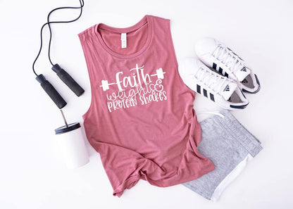 Faith Weights and protein shakes