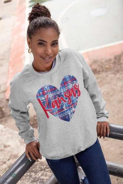 Kansas plaid heart