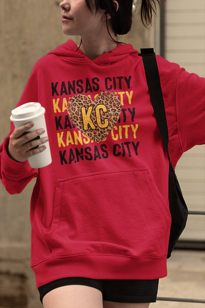 Kansas City black golden repeat with leopard heart