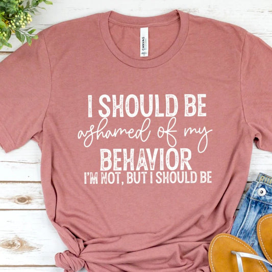I should be ashamed of my behavior