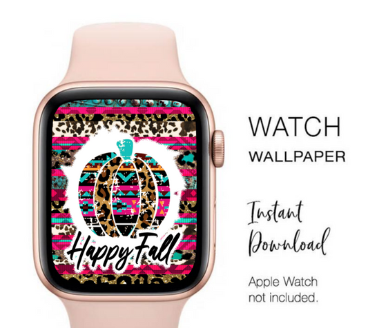 Happy Fall Pink Leopard Aztec Watch Wallpaper