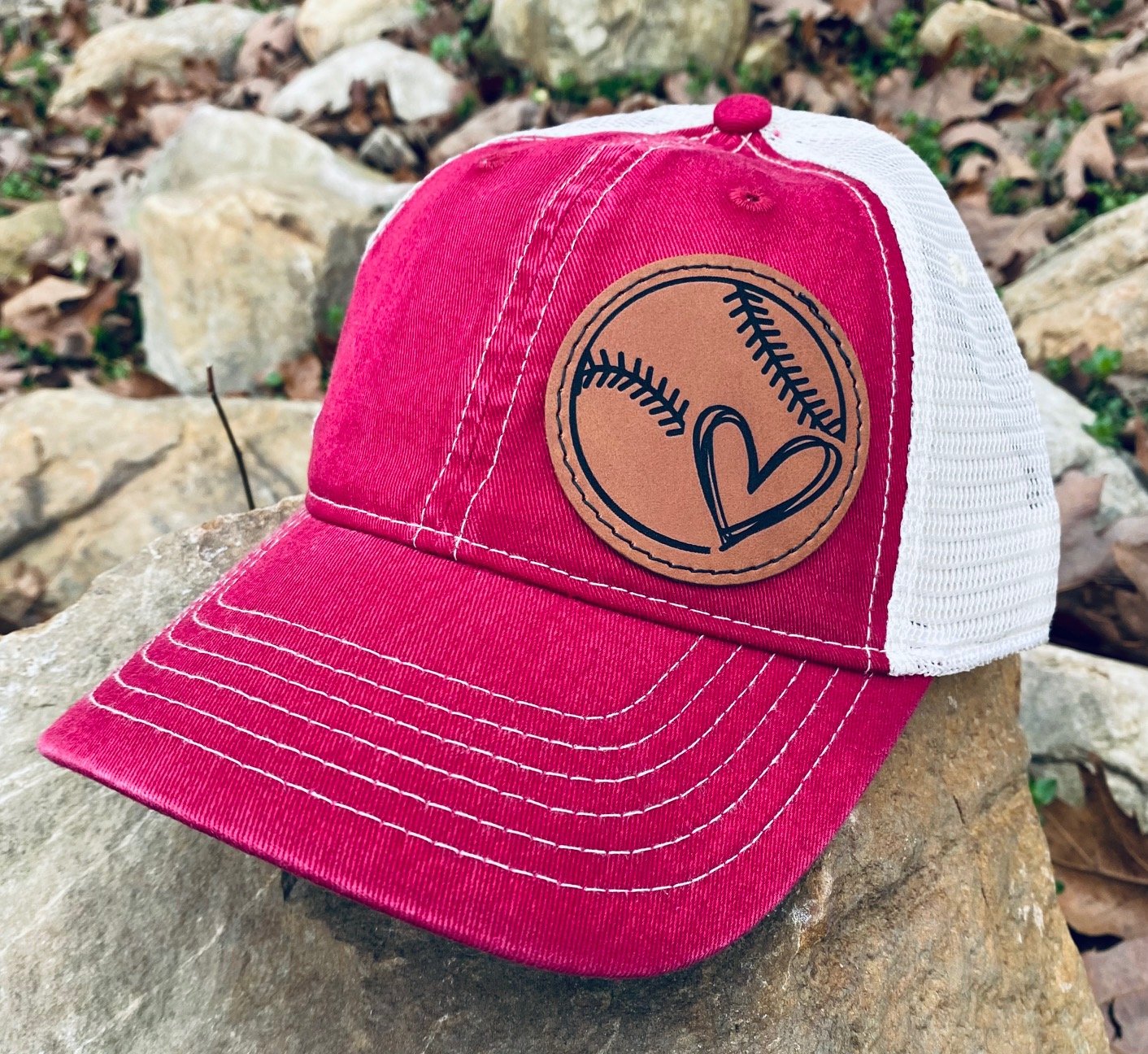 Baseball/Softball heart - Distressed Hat