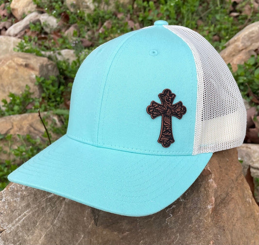Western floral cross - Distressed Hat