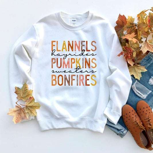 Flannels hayrides pumpkins
