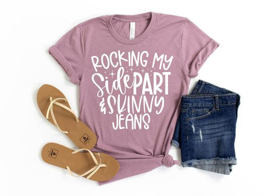 Rocking my side part and skinny jeans