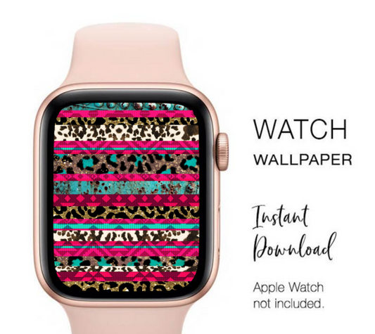 Pink Leopard Aztec Watch Wallpaper