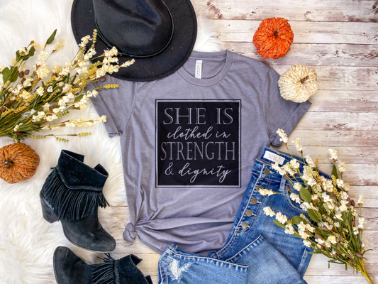 She is clothed in strength and dignity