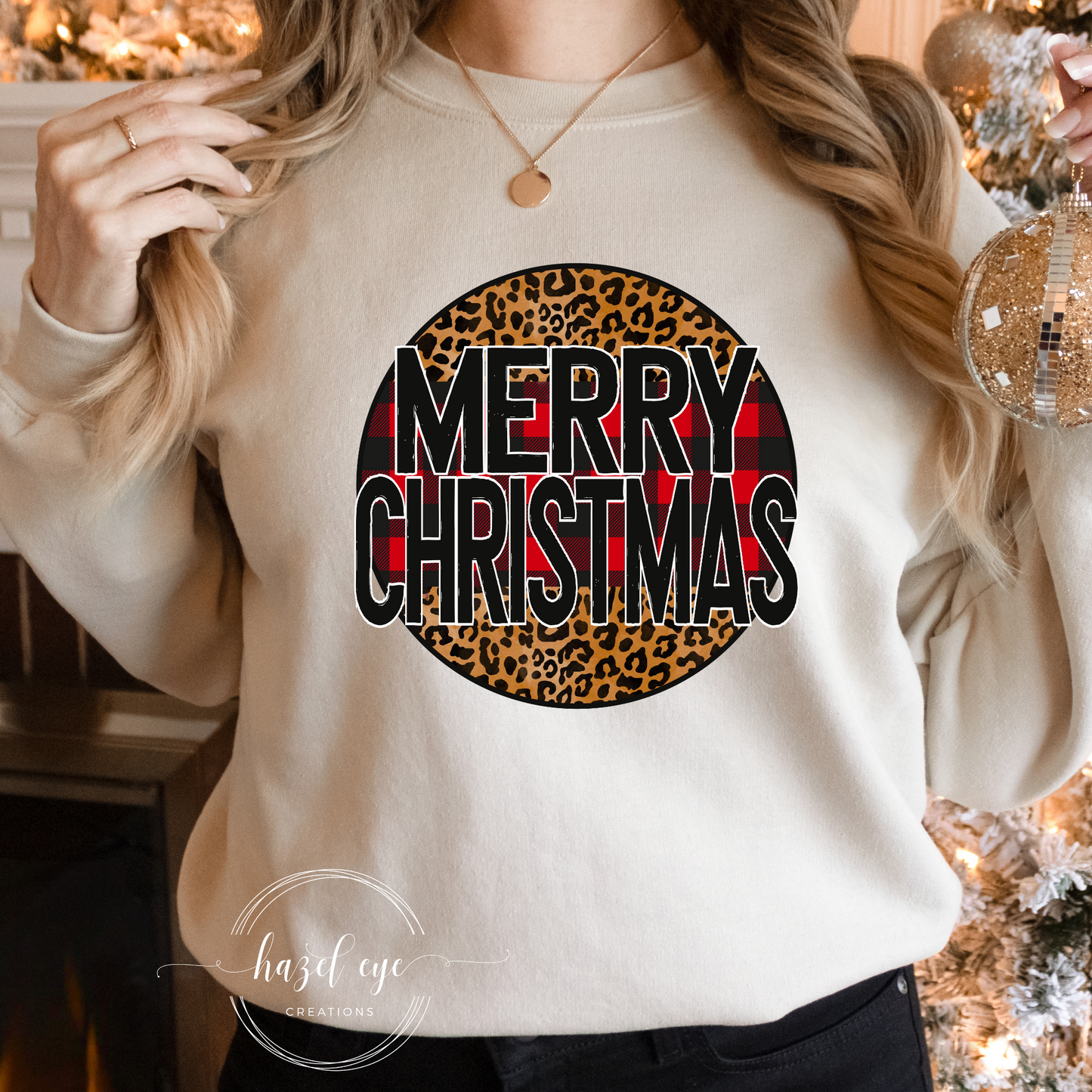 Merry Christmas leopard circle