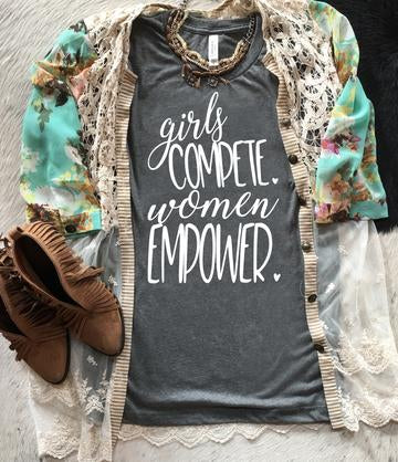 Girls compete.  Women Empower