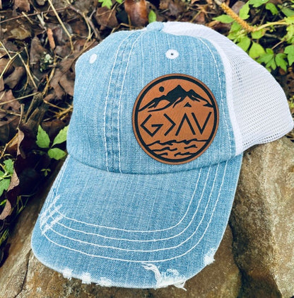 God is Greater Highs and Lows - Distressed Hat