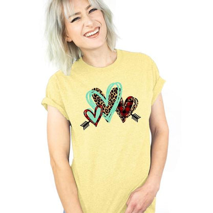 Triple Heart Leopard Buffalo Plaid Doodle Love